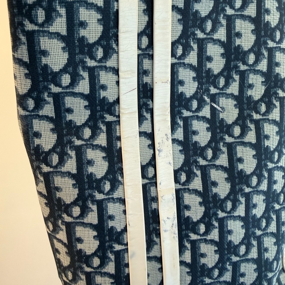 Vintage Dior Monogram Coated Canvas Trotter Tote with Blue and Cream Accents - Picture 3 of 15